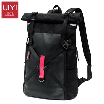 

UIYI Men's Shoulder Backpack Roll Cover Mochilas 14 Inch Large Capacity Backpack Travel Backpack Waterproof Teenage school bag