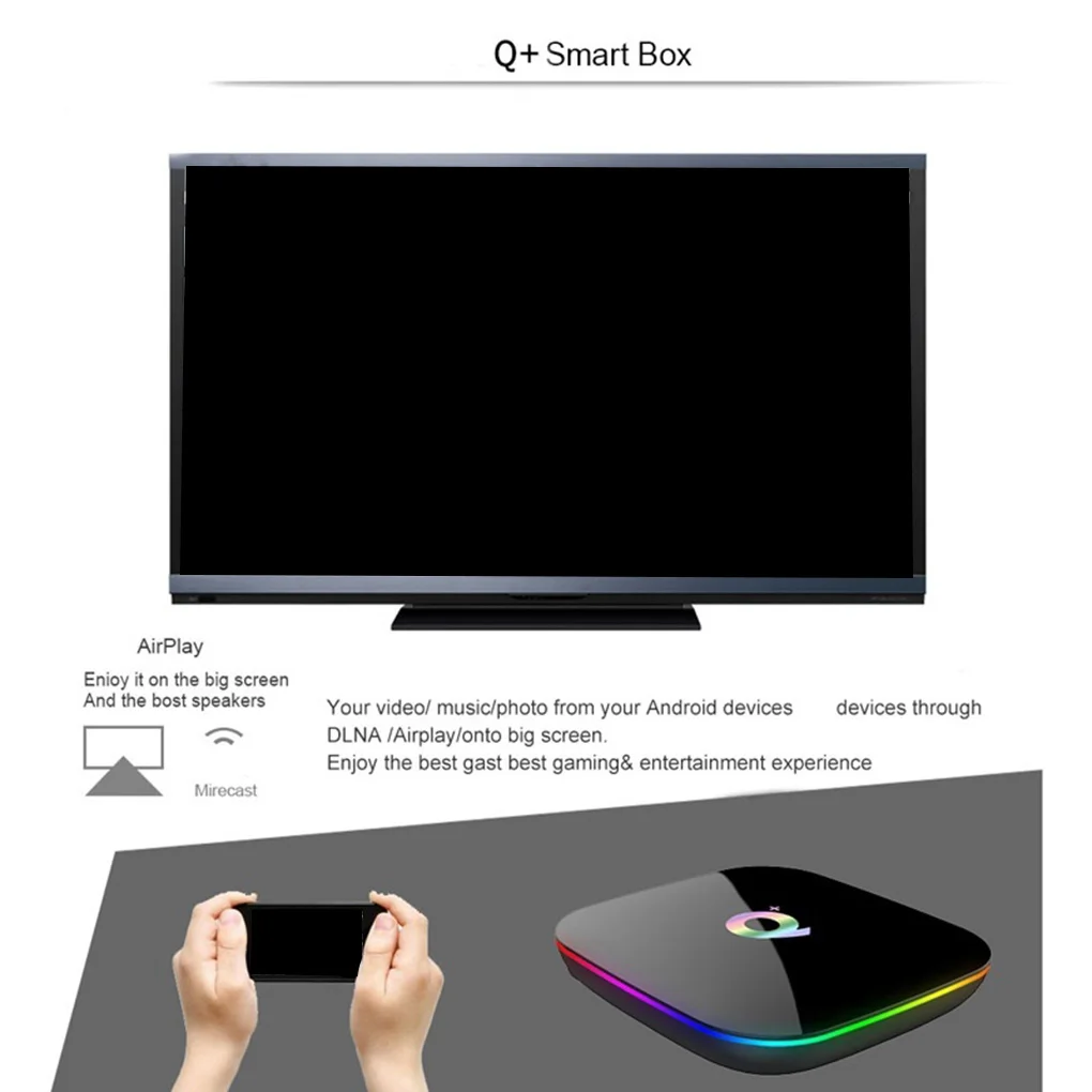 Q Plus H6 Smart 6K tv Box Android 9,0 4 Гб ОЗУ 64 Гб ПЗУ четырехъядерный USB 3,0 2,4 ГГц Wifi Playstore Qplus телеприставка