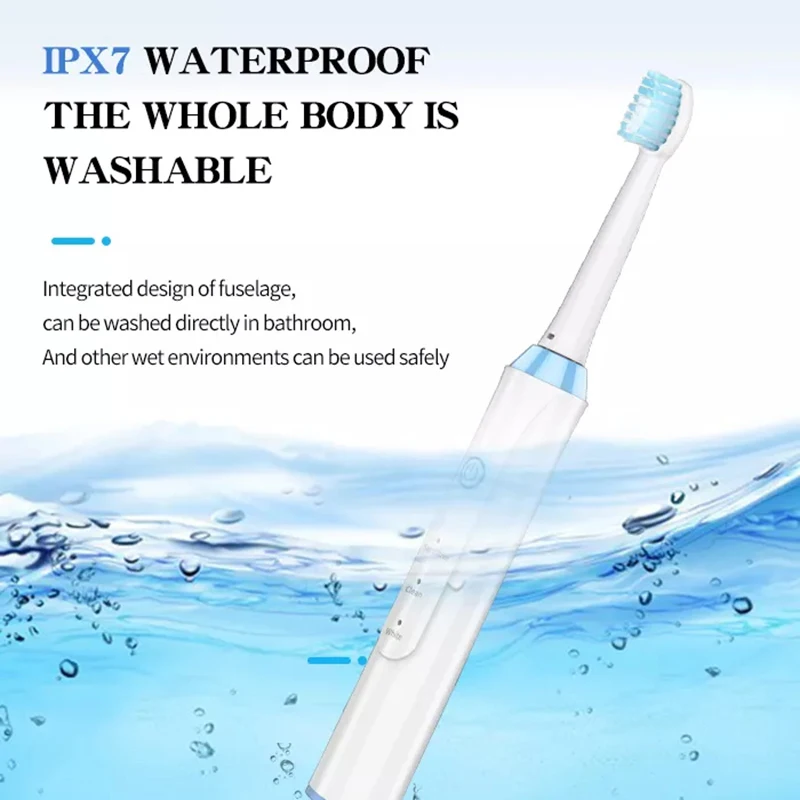 Kemei Sonic Tooth Brush Adult Automatic Electric Toothbrush USB Rechargeable with 3 Heads Replacement IPX7 Waterproof 3 Modes 6