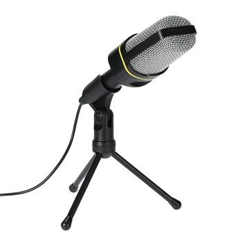 

Desktop Microphone with Tripod Professional Podcast Studio Microphone for Laptop PC 3.5mm Jack/2.1M-Cable Live Recording Vocals