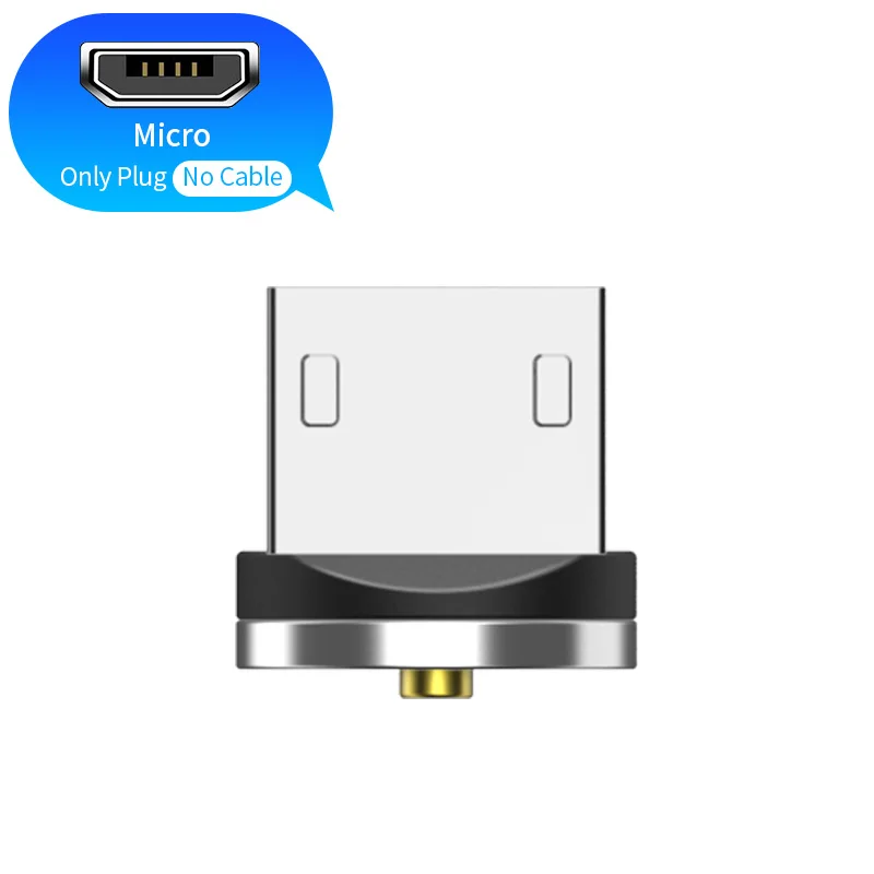 YBD 1 м модный СВЕТОДИОДНЫЙ Магнитный зарядный кабель Micro USB кабель магнитное зарядное устройство usb-кабель для huawei samsung Xiaomi Honor Redmi - Цвет: Only plug no cable