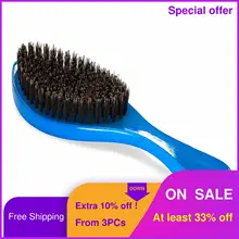 

DREWTI Blue Wave Brush Anti Static High Quality For Curly Short Hair Man Wild Boar Bristle Wooden Handle Hairbrush Hard Bristles