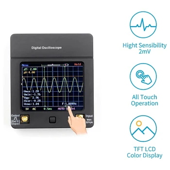 

DSO112A Small Digital Oscilloscope Portable Multimeter Tester 2MHz 5Msps TFT Color Display Touch Screen with Battery