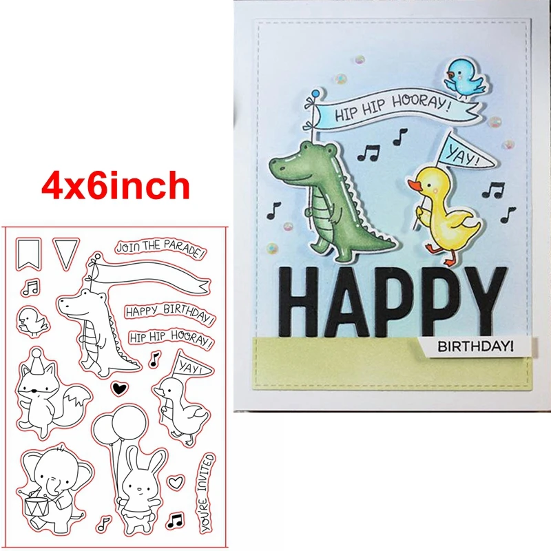 Животные+ фраза прозрачные штампы для DIY скрапбукинга карты изготовления детей прозрачный силиконовый штамп