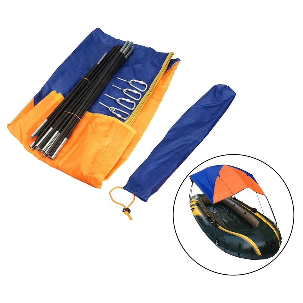 2-4Person Inflatable Boat Kayak Canopy Awning Sun Shelter Waterproof Tent Camping Shelters Tents Shelters Fishing Equipment