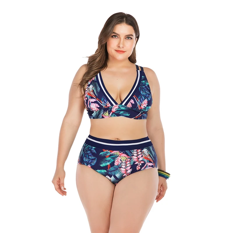 

Women Tankini Floral Strappy High Waist Quick Drying Swimwear Bikini Top Bottom Lady Plus Size Swimsuit Beach Swimming Suit#25