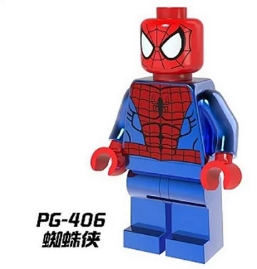 

20Pcs Wholesales Building Block Super Heroes Chrom Spider-Man Custom Iron Man Darth VaderBest Gift Toy For Kids PG406