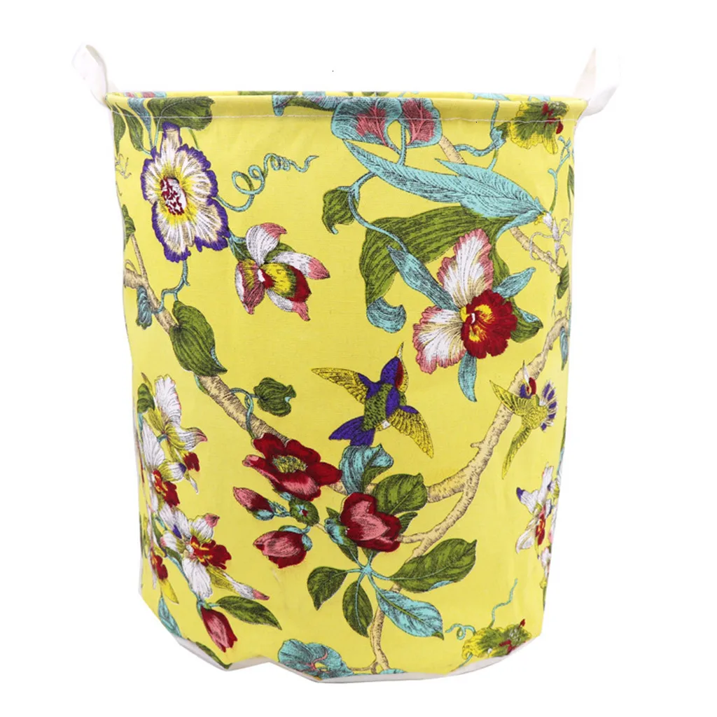Foldable Laundry Basket Barrel Creative Kids Toys Organizer Canvas Storage Sundries Toy Folding Box Cotton Linen Waterproof