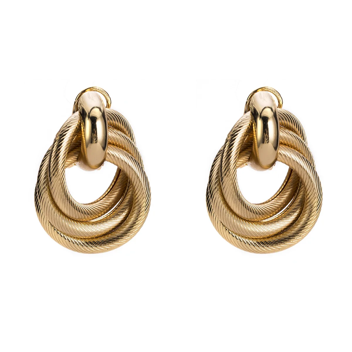 

Cross-border for European and American-style exaggerated alloy weaving winding earrings women Spring ear stud Bohemian wholesale
