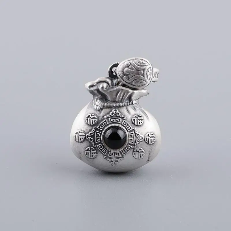 3D 999 Серебряная Тыква подвеска из чистого серебра, подвеска на удачу, подвеска на удачу - Окраска металла: Style 1