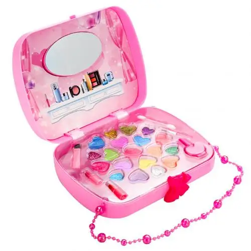 Ролевые игры для девочек, набор игрушек, наборы для макияжа, безопасные игрушечные наборы для детей, макияж, красота и мода, игрушки, детский подарок - Цвет: Розовый