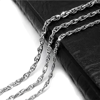 

2.4mm Mens Boys Link Chain 316L Stainless Steel Box Chain Necklace Jewelry Making 20in 24in Necklace Accessories