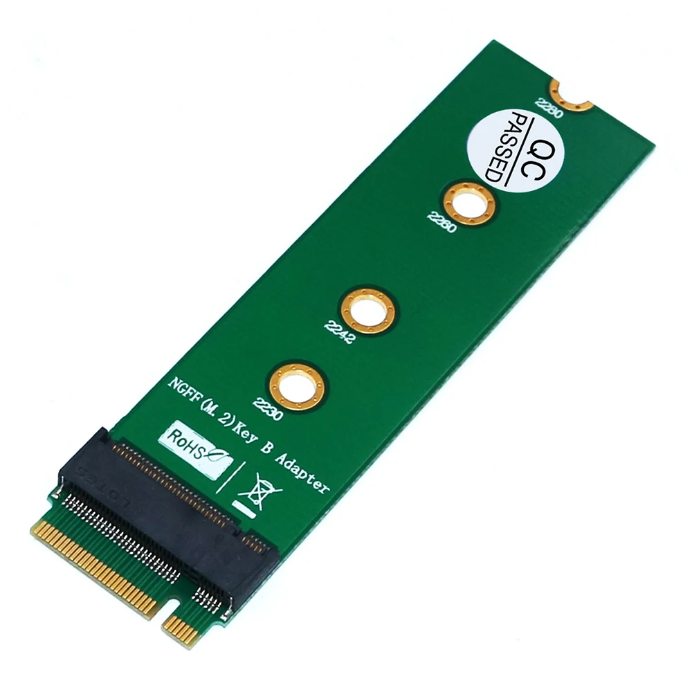 

BTBcoin Add On Cards Converter M.2 NGFF Key B to Key B Adapter M.2/M2 NGFF Raiser Riser Card for SATA-bus NGFF SSD M2 WiFi Cards