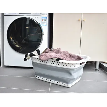 

Clothes storage basket TPR storage basket Organizer Large Collapsible Laundry Basket Folding Cloth Washing Bin Space Saving 2020