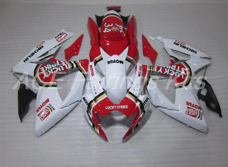 

TOP Injection Molding New ABS Full fairings kit set Fit For Suzuki GSX-R600 GSX-R750 600 750 2006 2007 06 07 red white lucky