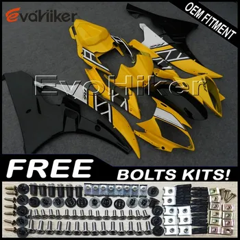 

Custom fairing for YZF-R6 2006-2007 ABS plastic motorcycle hull yellow black +gifts