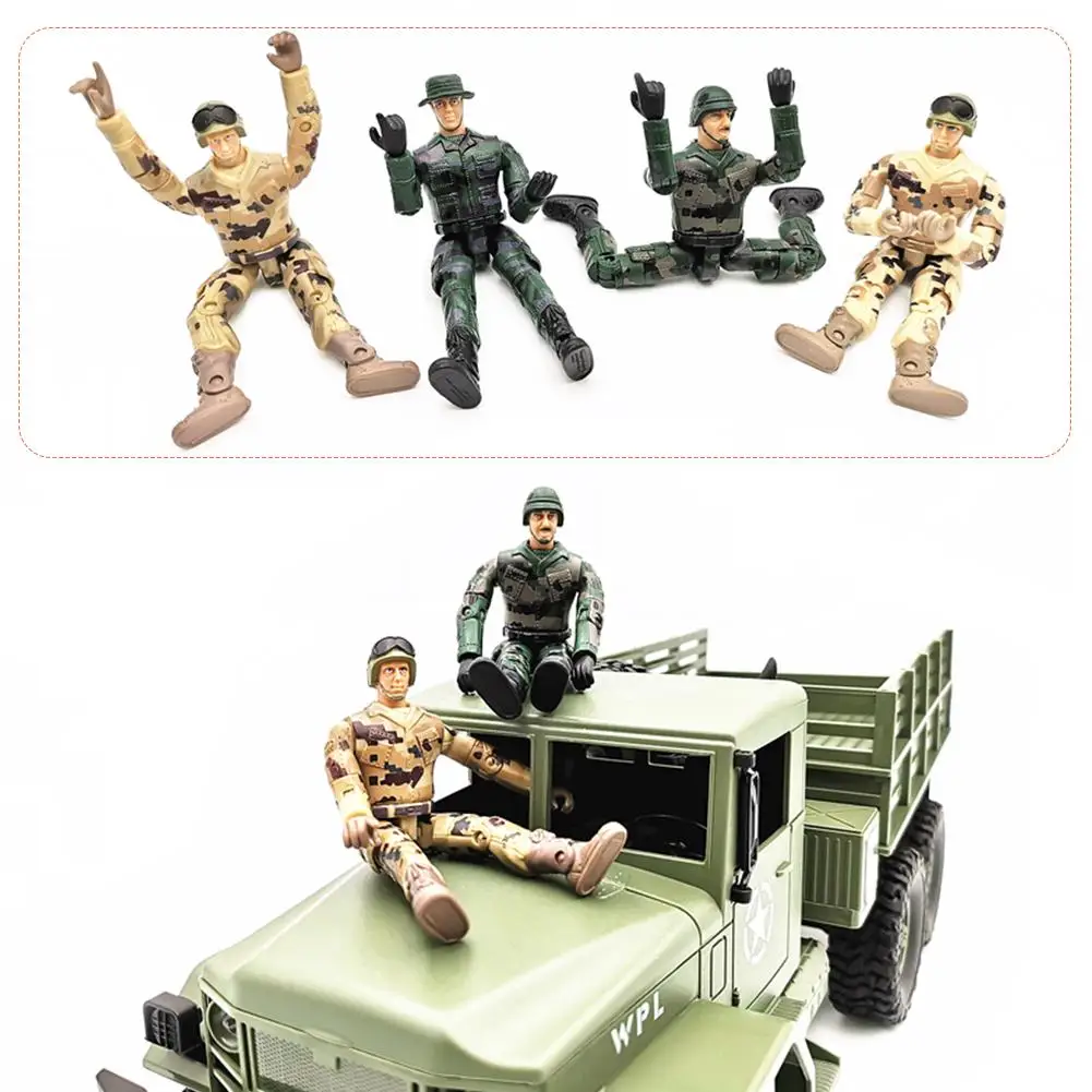 

4PCS Simulate Action Figure Soldier Doll RC Toys 10CM 3.94Inch Adjustable Model Doll Pvc Collection Toy For kids Christmas Gifts