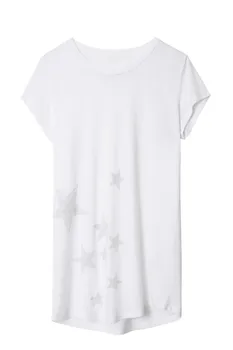 

Women T-shirt 2020 Summer New Star Hot Diamond White Short-sleeved T-shirt