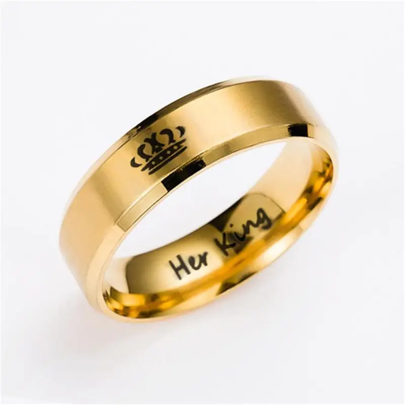 Miss JQ, нержавеющая сталь, король, королева, пара колец для мужчин и женщин, золотые обручальные кольца, обручальные, юбилейные, для влюбленных, его/ее обещания