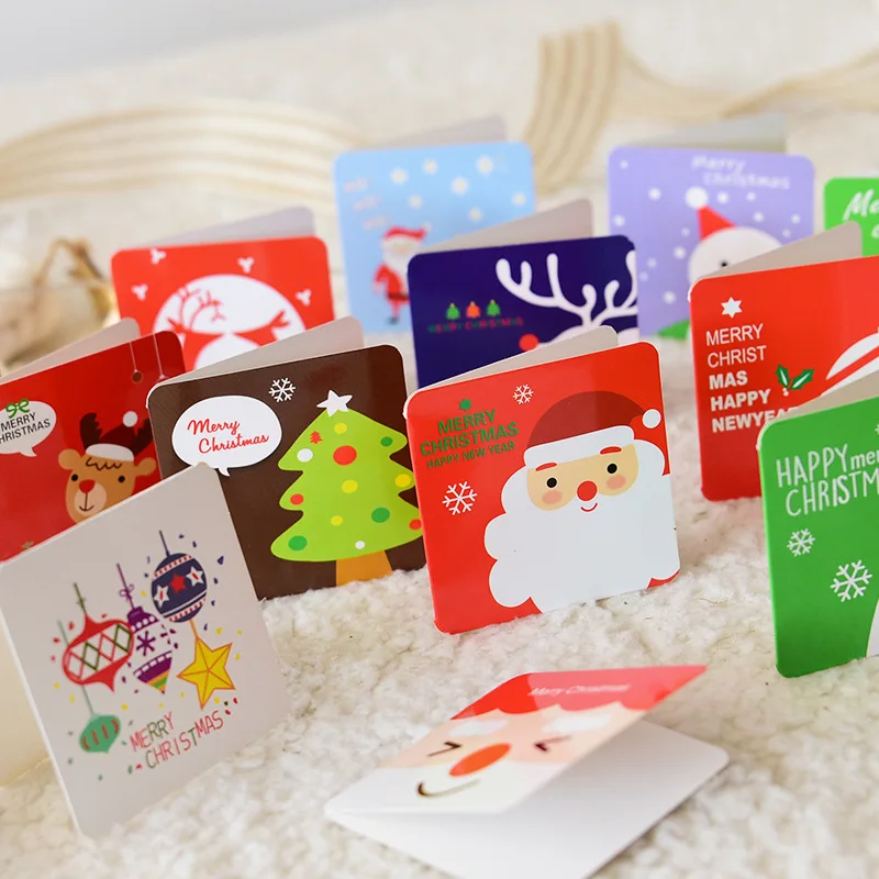 Mookids20 Snowman Dress Santa Claus Christmas Card with Envelope Postcard Merry Christmas New Year Gift Card
