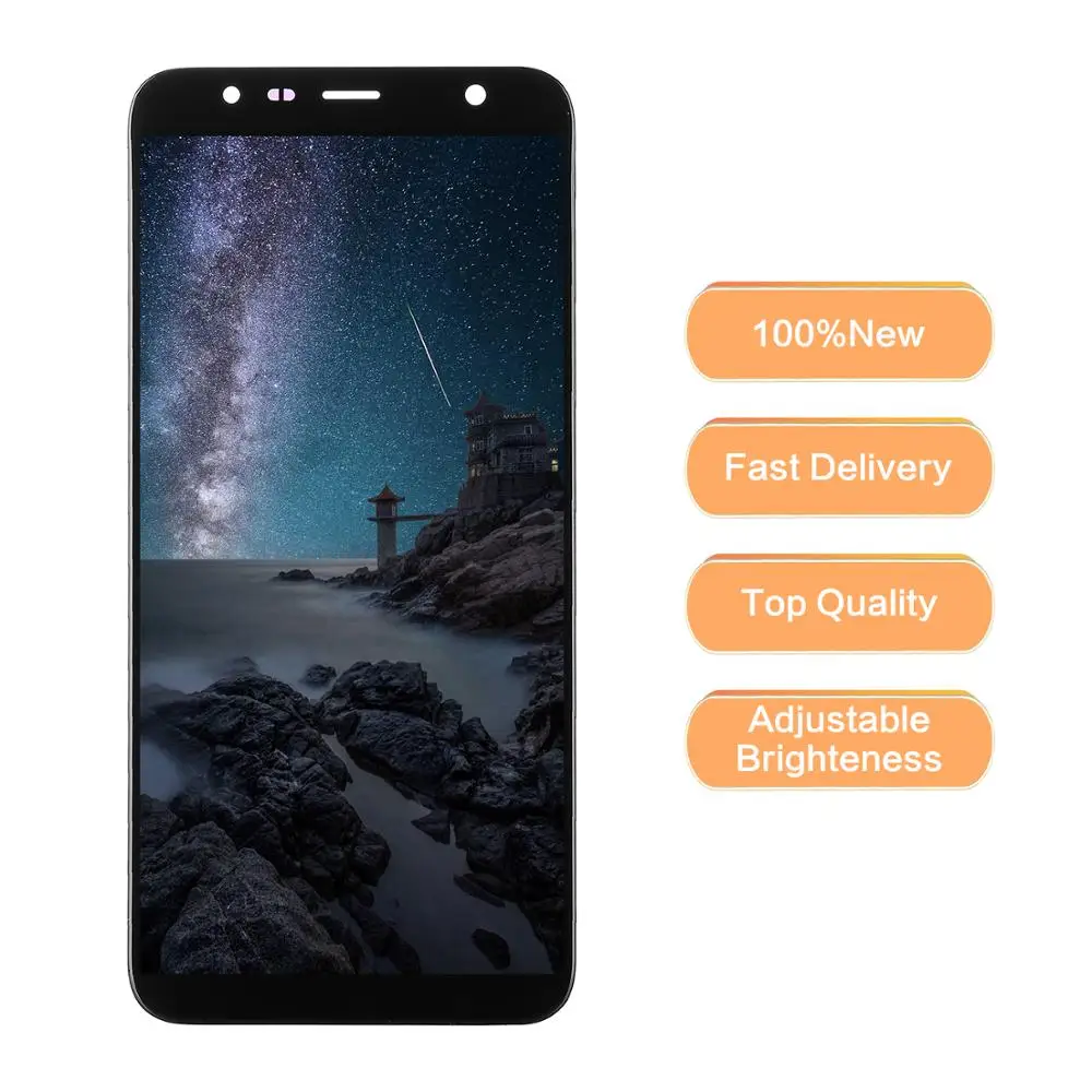 Регулировка яркости 6 0 ''ЖК-дисплей для Samsung Galaxy J6 + J610 J610F J610FN ЖК-экран Замена