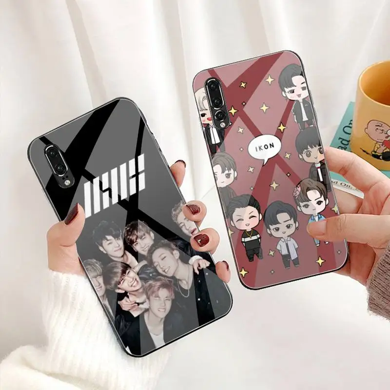 Чехол для телефона с закаленным стеклом Kpop Boy Group K-IKON Huawei P30 P20 P10 lite honor 7A 8X 9 10 mate 20 Pro