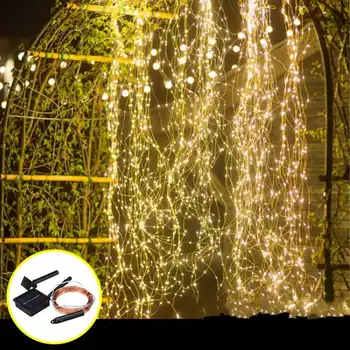 

Solar Powered 8 Modes 100 LED Christmas Tree Fairy String Wedding Home Party Light Copper Wire DC2V Holiday Lighting Strings