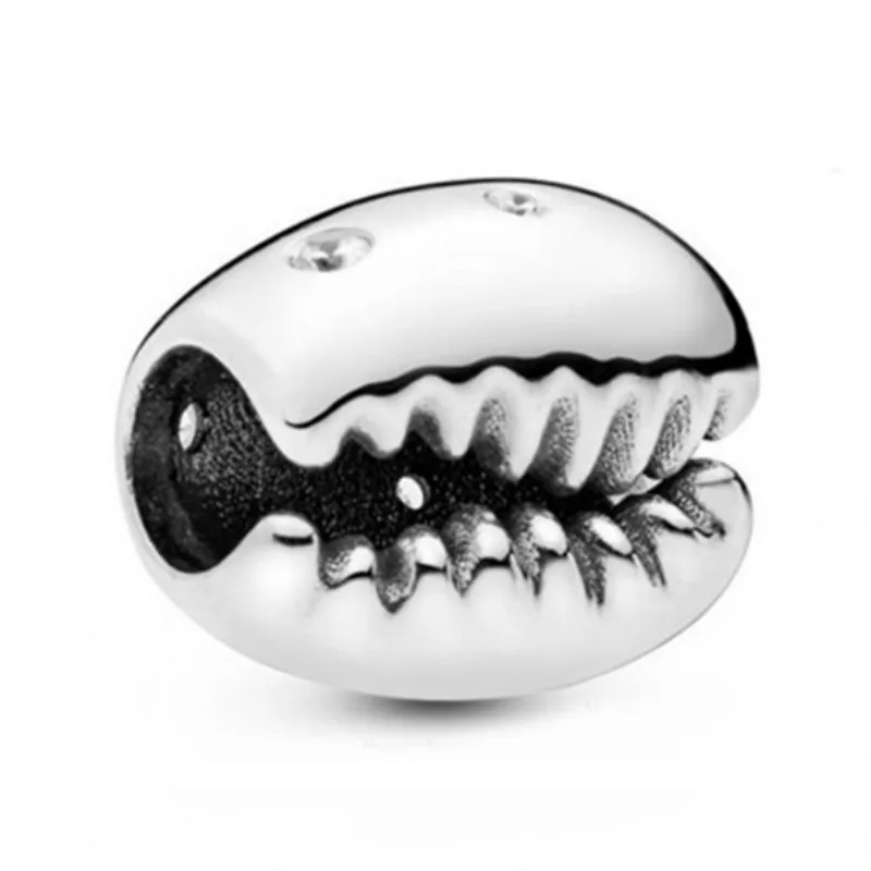 

2019 New 100% 925 Sterling Silver Summer Sparkling Coffee Bean Shell Charm Fit DIY Bracelet Women European Style Original Gift