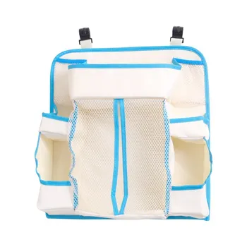 

Multifunctional Practical Baby Crib Diaper Cream Storage Lotion Bedside Organiser Hanging Shelf 8 Compartments