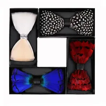 Натуральное павлинье перо изысканный ручной работы для мужчин роскошный галстук-бабочка подарочная коробка набор для мужчин Свадебная деловая вечеринка галстук-бабочка