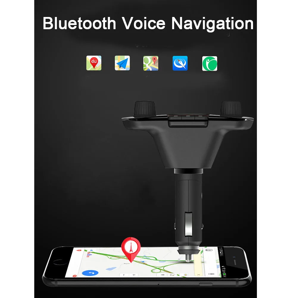 Автомобильный аудио FM передатчик Bluetooth зарядное устройство Handsfree Kit модулятор MP3 плеер Смарт зарядка двойной USB BT06