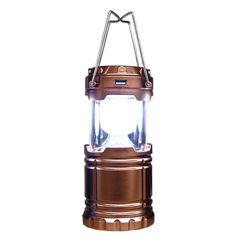 

ABS LED Camping Lantern USB Rechargeable Solar Powered Tent Indoor Outdoor Emergency Fishing Collapsible Lamp Hiking Survival