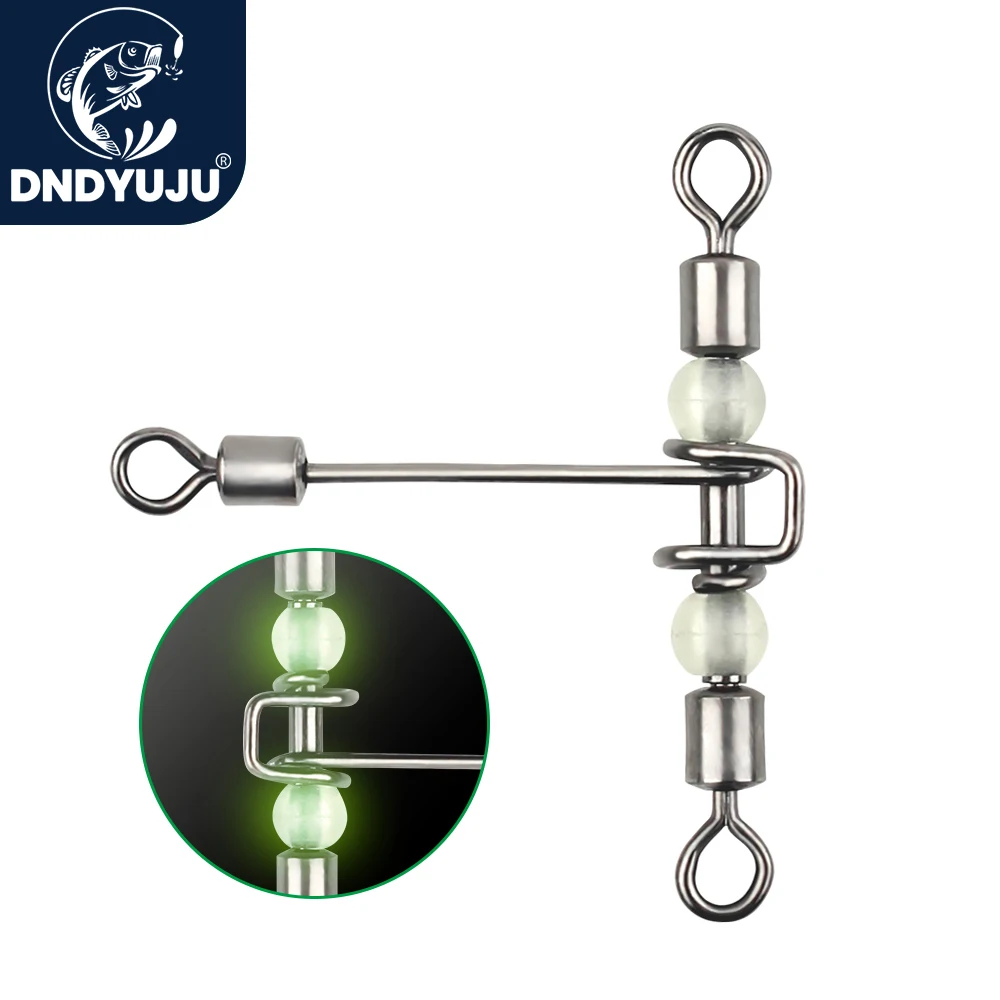 DNDYUJU 10 шт. Т-образный 3-сторонний светящийся рыболовный соединитель подшипник