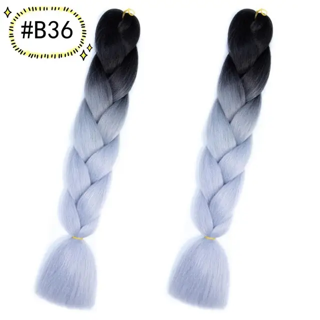 Jumbo Braiding Hair Extensions Kanekalon Braiding Hair 24 Inch Ombre Multiple Tone Colored Synthetic Hair for Women B36