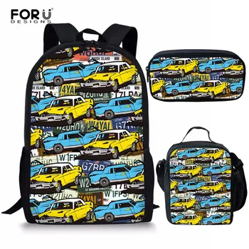 

FORUDESIGNS Toy Car School Bags Set for Teenage Boys Middle School Backpack Girl Children Kids Bagpack mochila escolar infantil