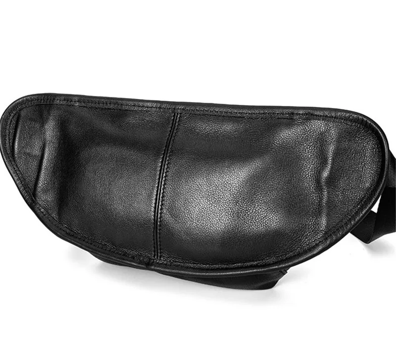 PNDME fashion real cowhide men's small chest bag casual waist packs genuine leather luxury daily black shoulder messenger bags