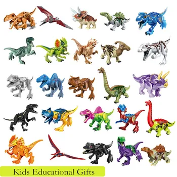 

1pc Legoings Dinosaur Jurassiclyed World 2 Dinosaurs Animals Building Blocks Brick Toys Raptor Tyrannosaurus Model Kids Toys