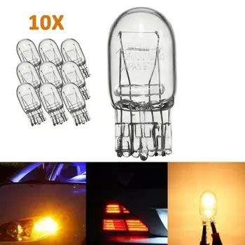 

10pcs T20 7443 7440 Signal Light W21 5W Halogen Bulb Clear Glass Daytime Running Lights Turn Stop Brake Tail Bulb Wholesale
