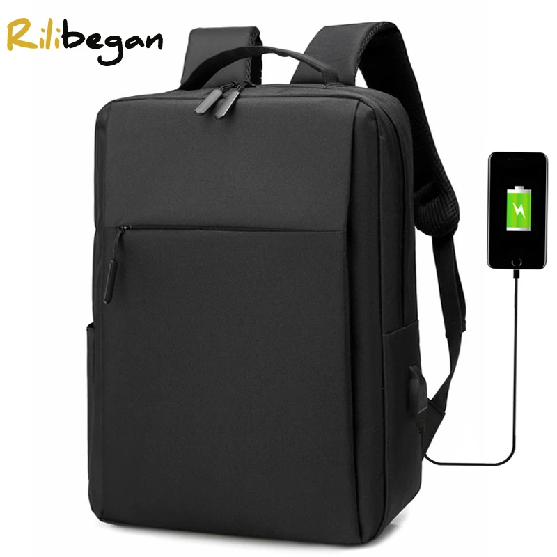 Laptop Backpack Computer Waterproof Bag Usb-Charging Travel Nylon Men for Male