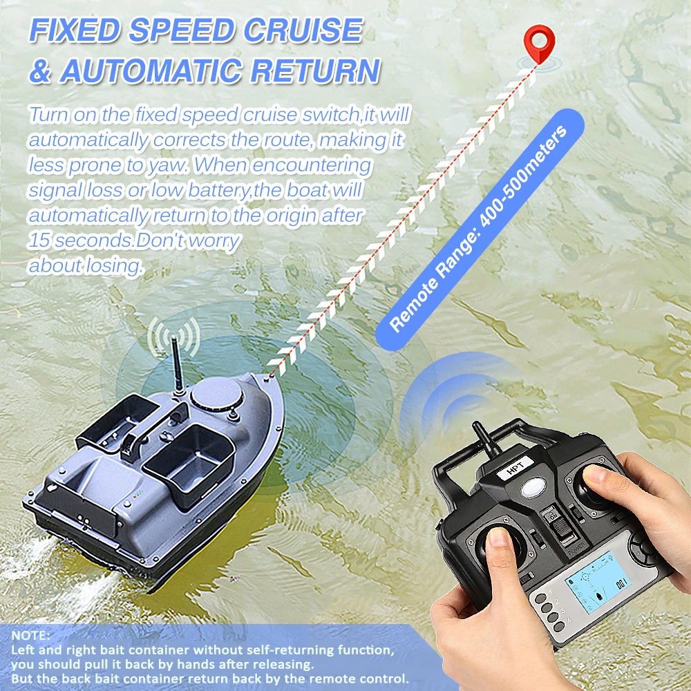 

V18GPS 12000mAh GPS Fishing Bait Boat with 3 Bait Containers Wireless Bait Boat with Automatic Return Function