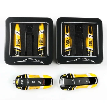 

Glossy yellow Key cover for Porsche Panamera Cayenne 971 9YA 911 Macan Boxster car key case shell remote key matte yellow