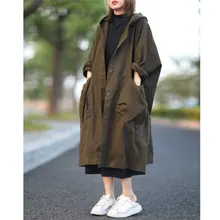 Casaco manga comprida com capuz, jaqueta folgada, casual, com bolso grande, tamanho grande, s30, outono 2020