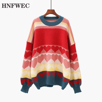 

Korean Style Pullovers Sweaters Women Long Sleeves Sweater New 2019 Autumn and Winter Ladies Sweaters Round Collar Tops Y173