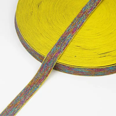 yellow color Эластичная лента 2,5 см яркие блестящие резинки шириной 25 мм для повязки на голову прочные штаны юбка пояс аксессуары для пошива одежды 1 м - Цвет: yellow color