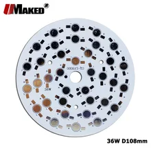 10 шт. 36 Вт Светодиодный PCB лампа теплоотвод пластина Dia108mm светодиодный Алюминий опорная плита для 1/3 Вт высокой мощности Светодиодный бисера DIY светодиодный светильник с лампочкой