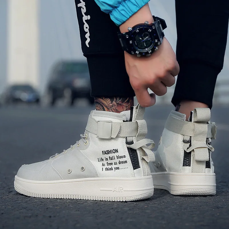 

MEN'S Shoes Autumn New Style Air Force One Hight-top White Shoes Men Hip Hop Fashion Shoe Couples Versatile Casual Board Shoes