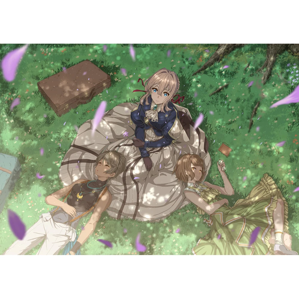 Вышивка 5D алмазная фиолетовая Evergarden вышивка крестиком домашний декор японское