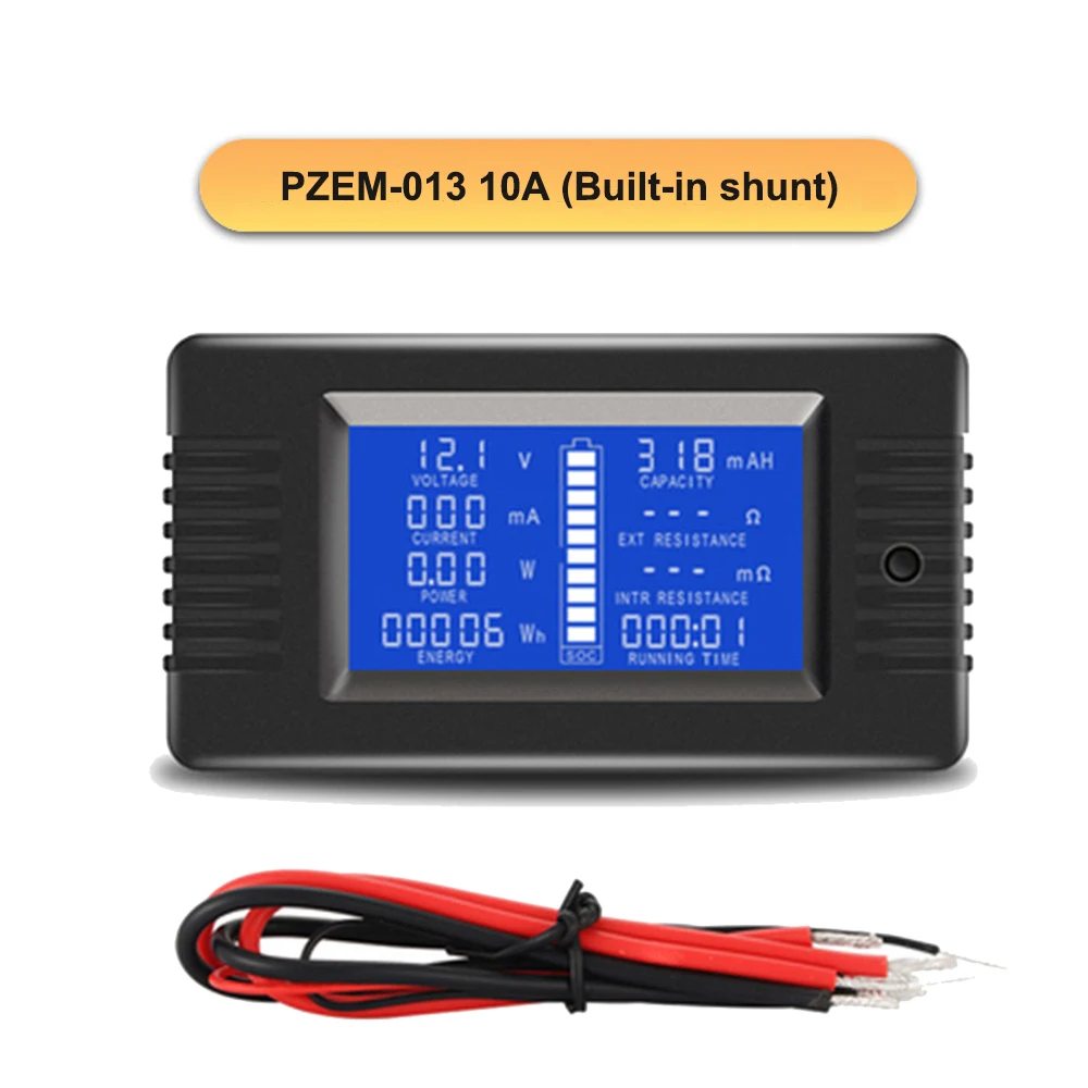 PZEM-013 0-200 в 0-10A цифровой тестер батареи Амперметр Вольтметр мощность