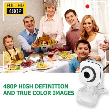 

Webcam Hd 480P Usb Camera Web Camera 12 Million Pixels Built-in Microphone Clip-On Pc Computer Laptop Video Conferences Webcasts