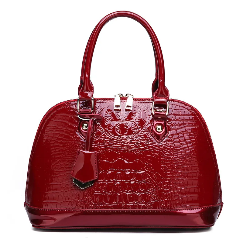 

Cross Border 2019 New Style Crocodile Pattern Versatile PU Handbag Bag Europe And America Solid Color Shell Bag One-Shoulder Han